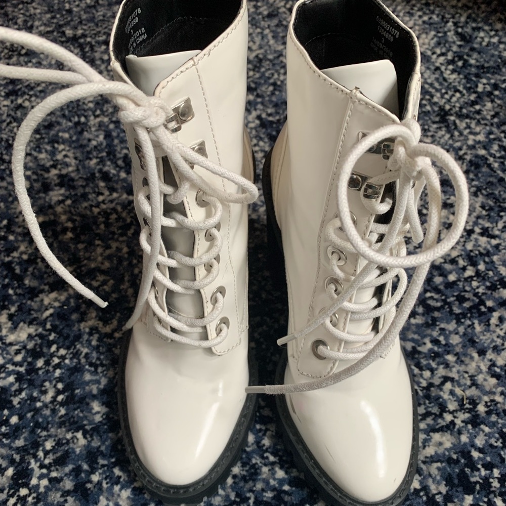 ASOS White Combat & Moto Boots